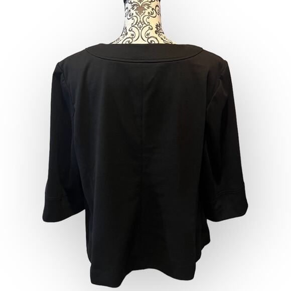 Sejour Collarless Half Sleeve Ponte Knit Zip Up Jacket sz 16W - Picture 2 of 12